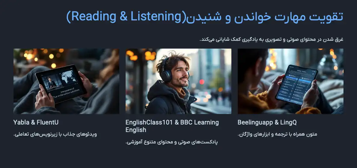 اپ های مناسب ریدینگ و لیسنینگ
