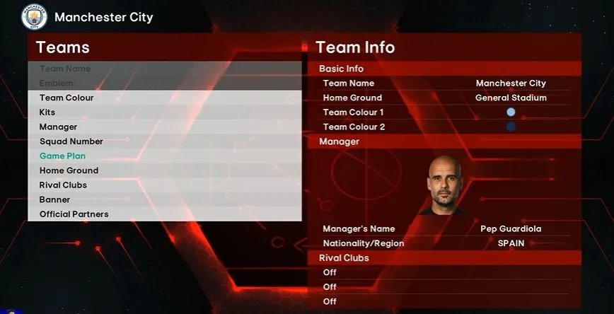 شروط پایه برای انتخاب بهترین ترکیب منچستر سیتی در pes 2025