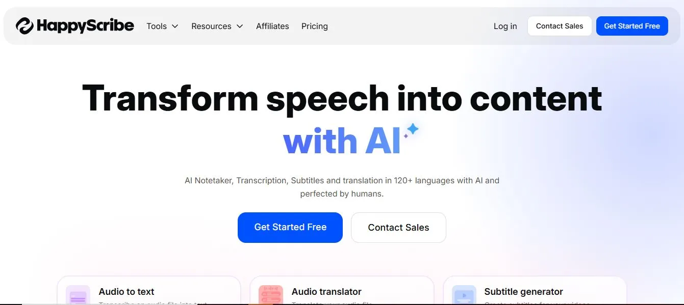 Happy Scribe یک ابزار قدرتمند و چندمنظوره 