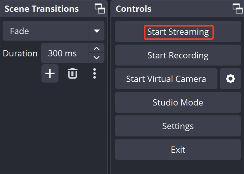 شروع استریم بازی با OBS